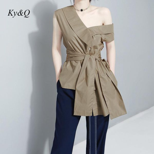 2020 summer design sleeves straps bow irregular oblique shoulder shirt fashion women shirt tide elegant clothes, White
2020 summer design sleeves straps bow irregular oblique shoulder shirt fashion women shirt tide elegant clothes, White