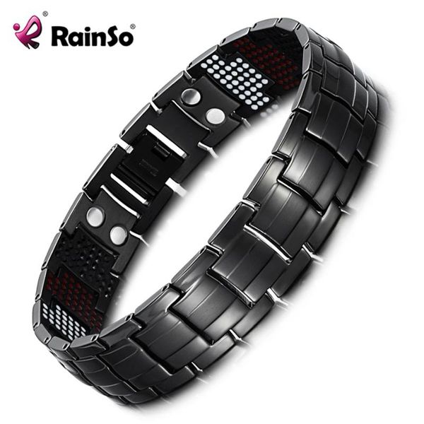 rainso unique mens health bracelet multi row 4 elements therapy bracelet charm black titanium bangles 8" otb-1537bk-1
rainso unique mens health bracelet multi row 4 elements therapy bracelet charm black titanium bangles 8" otb-1537bk-1