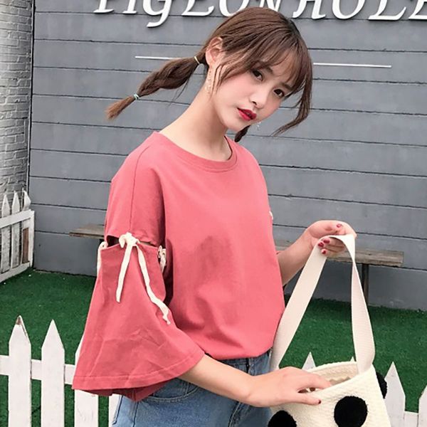 summer korean harajuku style hey alphabet women t shirt personality hole ribbon half sleeve student fashion tees 12, White
summer korean harajuku style hey alphabet women t shirt personality hole ribbon half sleeve student fashion tees 12, White