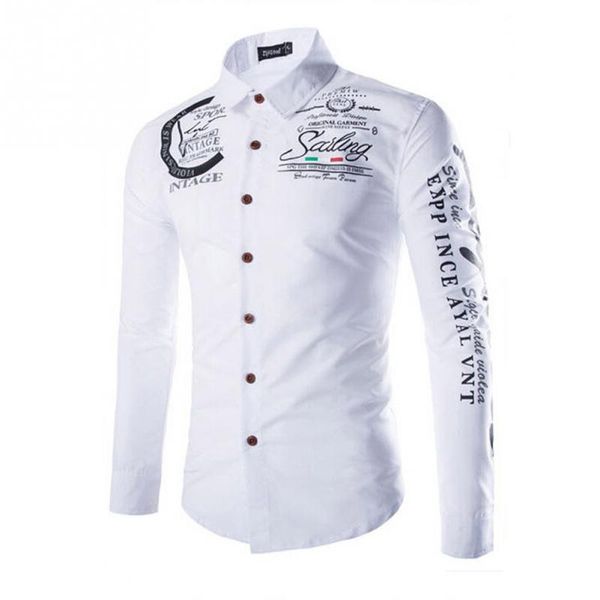 men fashion long sleeve shirt smart casual turn-down collar letters printed stylish slim casual shirt for men 4 color, White;black
men fashion long sleeve shirt smart casual turn-down collar letters printed stylish slim casual shirt for men 4 color, White;black