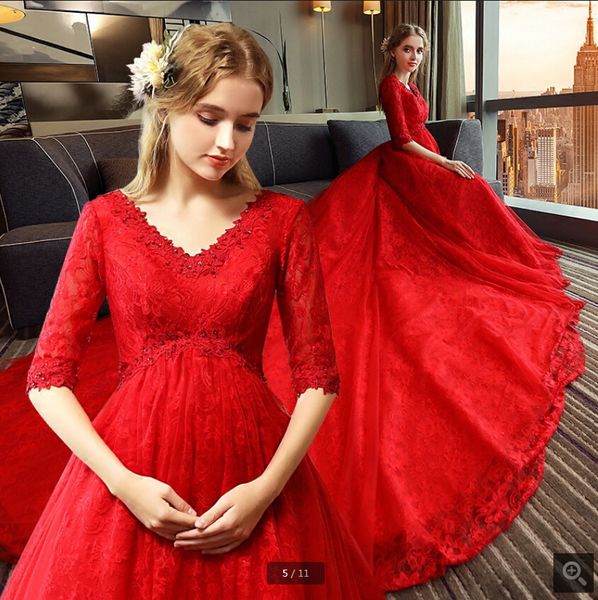 robe de mariage red white lace ball gown wedding dress half sleeve plus size empire maternity princess corset modest women bride gowns 2019
robe de mariage red white lace ball gown wedding dress half sleeve plus size empire maternity princess corset modest women bride gowns 2019