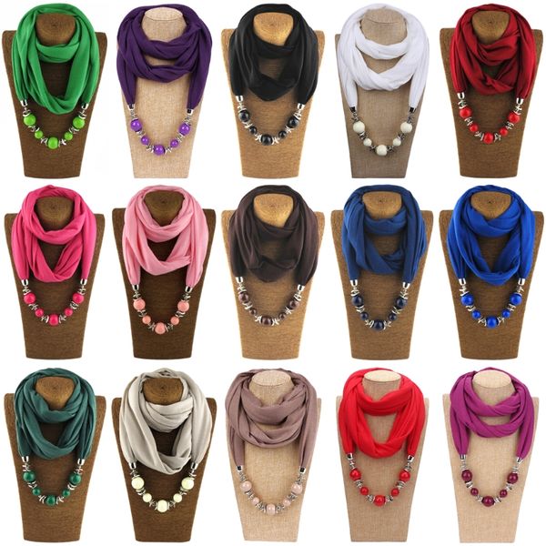 womens fashion neckerchief ring scarf necklaces beads solid color jewelry shawl, Blue;gray
womens fashion neckerchief ring scarf necklaces beads solid color jewelry shawl, Blue;gray