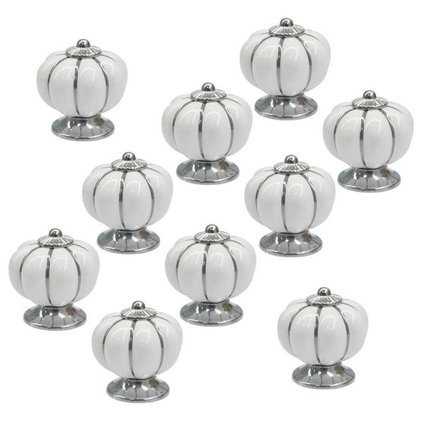10pcs white round ceramic pumpkin cabinet and furniture knobs pulls chrome finished base drawer handles door hardware knob
10pcs white round ceramic pumpkin cabinet and furniture knobs pulls chrome finished base drawer handles door hardware knob