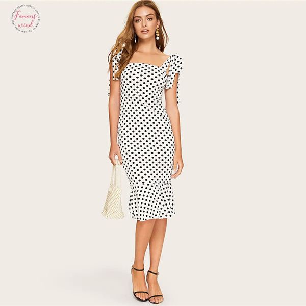 elegant white knotted strap polka dot mermaid hem summer pencil midi dress women slim bodycon office lady ruffle sleeveless dresses, Black;gray
elegant white knotted strap polka dot mermaid hem summer pencil midi dress women slim bodycon office lady ruffle sleeveless dresses, Black;gray
