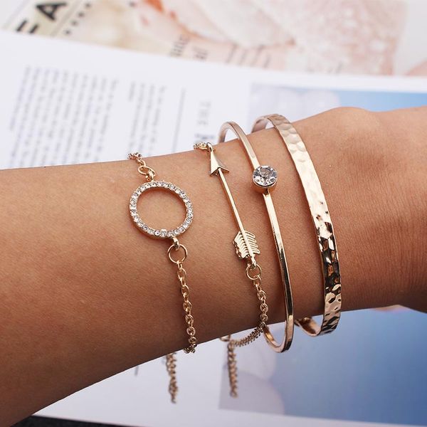 charms bracelets for women adjustable cuff bangle bracelet with crystals vintage gold arrow bracelet dubai fashion jewellery 4pc, Black
charms bracelets for women adjustable cuff bangle bracelet with crystals vintage gold arrow bracelet dubai fashion jewellery 4pc, Black