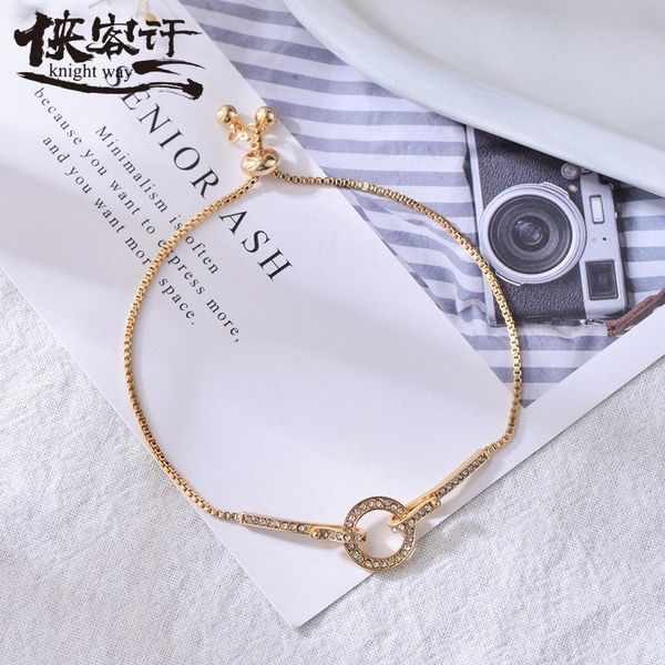 link, chain korean version of the simple girlfriends bracelet ins niche design zircon bracelets pull adjustable female, Black
link, chain korean version of the simple girlfriends bracelet ins niche design zircon bracelets pull adjustable female, Black