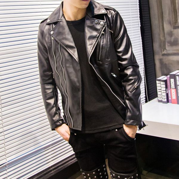 black mens pu jackets and coats casual faux leather jacket patchwork motorcycle coat
black mens pu jackets and coats casual faux leather jacket patchwork motorcycle coat