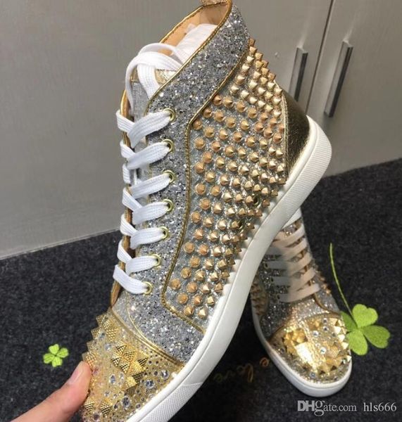 men red sole sneaker gold studded sneakers shoes for men party wedding shoes,fashion spikes&beads red bottom sneaker high top, Black 
men red sole sneaker gold studded sneakers shoes for men party wedding shoes,fashion spikes&beads red bottom sneaker high top, Black