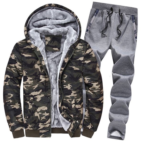 новая мужская зима теплая подкладка шерсти tracksuit casual camouflage printed hooded coat полная длина sweatpants наборы большой размер муж, Gray
новая мужская зима теплая подкладка шерсти tracksuit casual camouflage printed hooded coat полная длина sweatpants наборы большой размер муж, Gray