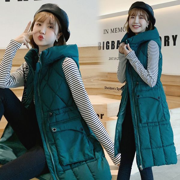 tang women vest 2019 winter waistcoat new women long vest sleeveless jacket hooded quilting down cotton warm female, Black;white
tang women vest 2019 winter waistcoat new women long vest sleeveless jacket hooded quilting down cotton warm female, Black;white