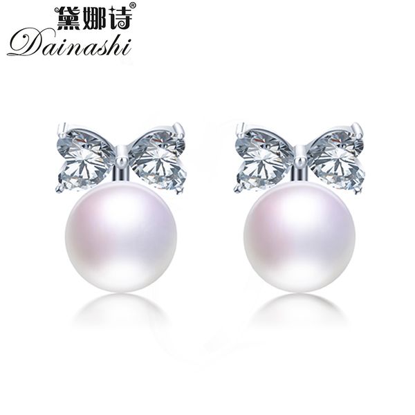 dainashi elegant 100% genuine freshwater pearl earrings fine jewelry 925 sterling silver zircon bow-knot stud earrings for women, Golden;silver
dainashi elegant 100% genuine freshwater pearl earrings fine jewelry 925 sterling silver zircon bow-knot stud earrings for women, Golden;silver