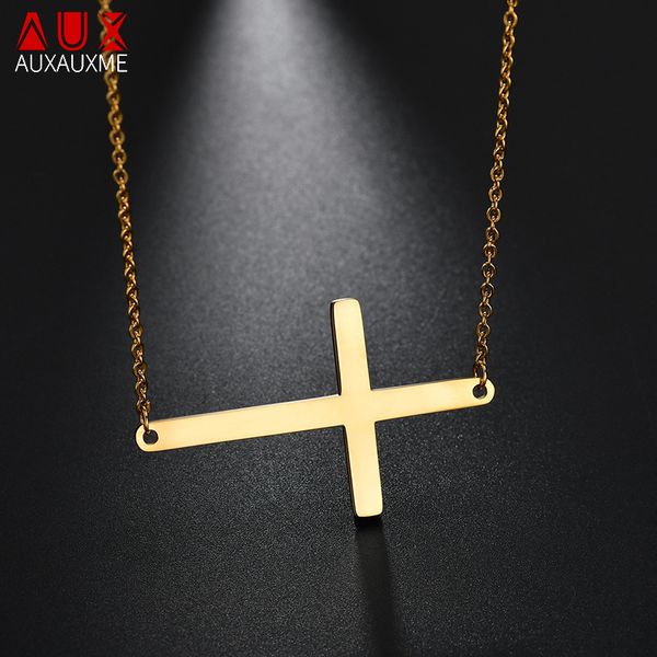 auxauxme catholic gold jesus cross necklace 316l stainless steel big crucifix pendant necklaces men women prayer jewelry, Silver
auxauxme catholic gold jesus cross necklace 316l stainless steel big crucifix pendant necklaces men women prayer jewelry, Silver