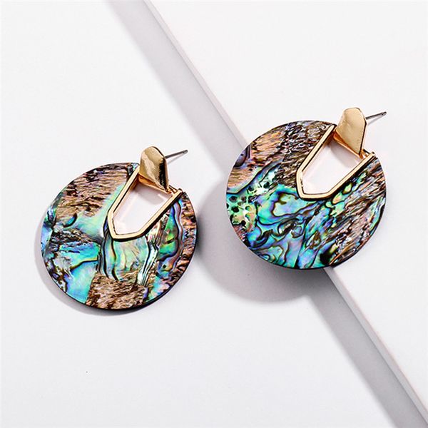 colorful resin acrylic round dangle earrings for women unique design statement abalone shell earrings wedding jewelry, Silver 
colorful resin acrylic round dangle earrings for women unique design statement abalone shell earrings wedding jewelry, Silver