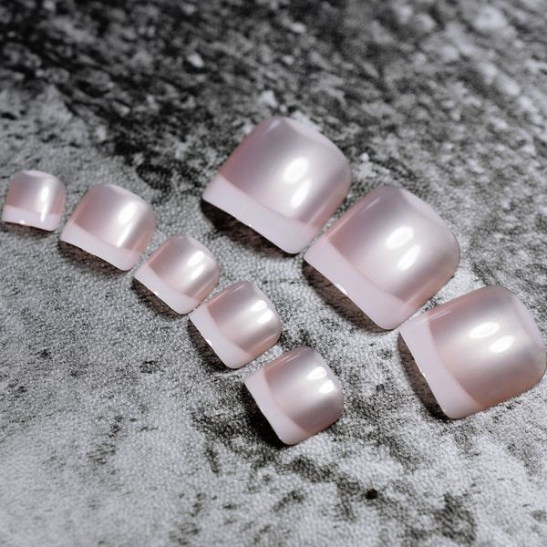 24pcs pearl pink classical french toenails for foot acrylic false fake artificial pre designed toe nails tips for summer decor, Red;gold
24pcs pearl pink classical french toenails for foot acrylic false fake artificial pre designed toe nails tips for summer decor, Red;gold