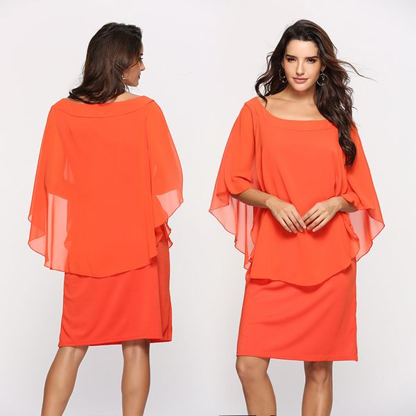 2022 chiffon mother of bride dresses with sleeves knee length plus size formal dresses elegant evening wedding guest gowns for women, Black;red
2022 chiffon mother of bride dresses with sleeves knee length plus size formal dresses elegant evening wedding guest gowns for women, Black;red