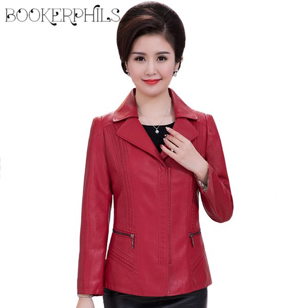 2019 casual female leather jacket winter autumn middle-aged pu faux leather jacket women red plus size soft coat -6xl, Black
2019 casual female leather jacket winter autumn middle-aged pu faux leather jacket women red plus size soft coat -6xl, Black