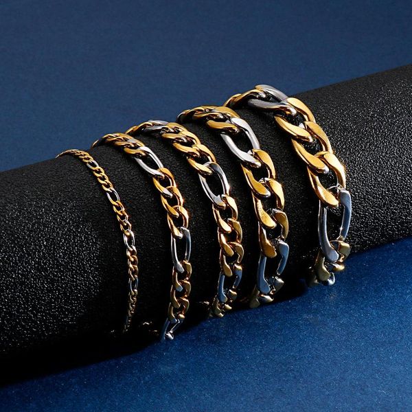 link, chain 3/6/7.5/9/11mm width men's bracelets silver stainless steel curb cuban link for men women wholesale jewelry gift, Black
link, chain 3/6/7.5/9/11mm width men's bracelets silver stainless steel curb cuban link for men women wholesale jewelry gift, Black
