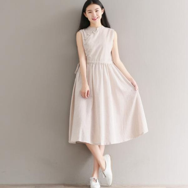 summer women mori girl vintage midi skirt stand collar cotton linen vestidos de festa striped retro girl's sundress dv440, Black
summer women mori girl vintage midi skirt stand collar cotton linen vestidos de festa striped retro girl's sundress dv440, Black