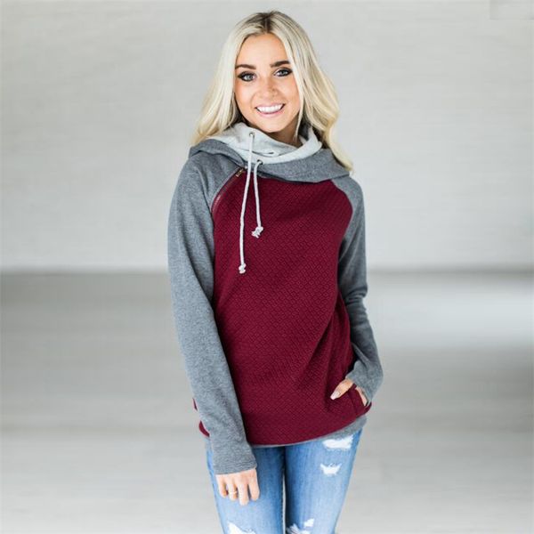 women cute hoodie patchwork color casual sweatshirt long sleeve spliced color casual pullover with pockets dhl oblique zipper blouses, Black
women cute hoodie patchwork color casual sweatshirt long sleeve spliced color casual pullover with pockets dhl oblique zipper blouses, Black