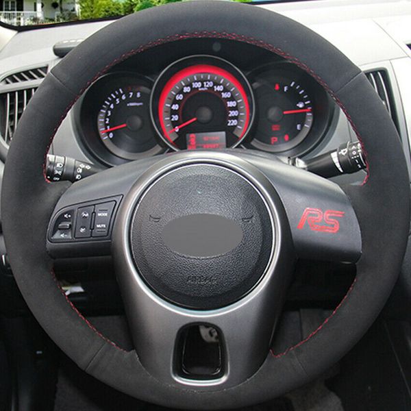diy black suede diy hand-stitched car steering wheel cover for kia forte 09-14 soul
diy black suede diy hand-stitched car steering wheel cover for kia forte 09-14 soul