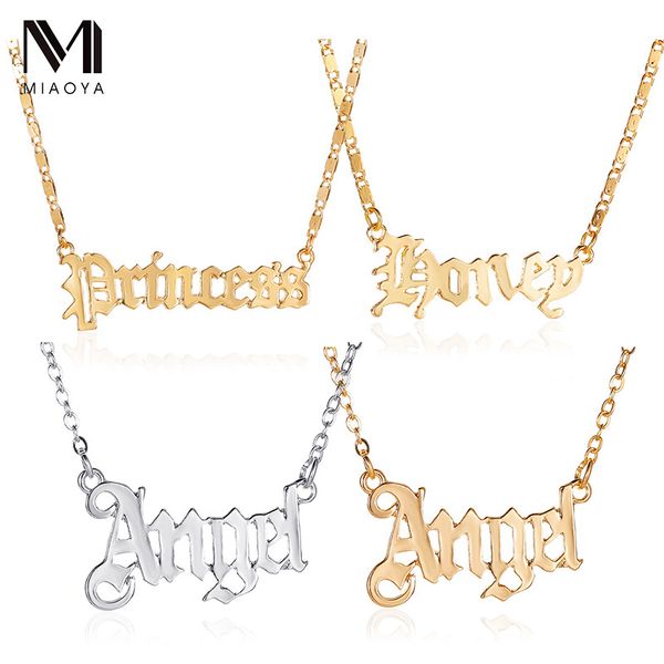 cross-border cool short babygirl english lettered necklace simple artistic angel pendant clavicle chain, Silver
cross-border cool short babygirl english lettered necklace simple artistic angel pendant clavicle chain, Silver