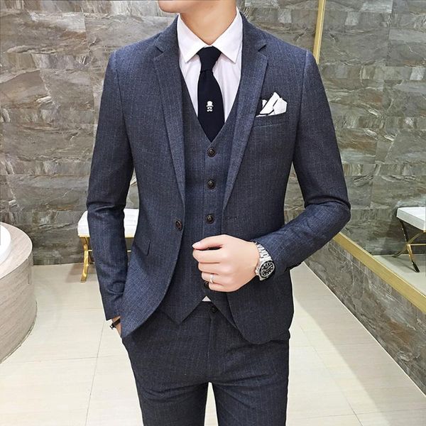 spring autumn new classic striped suit british style three piece sets fashion slim single row one button men wedding casual suit, White;black
spring autumn new classic striped suit british style three piece sets fashion slim single row one button men wedding casual suit, White;black