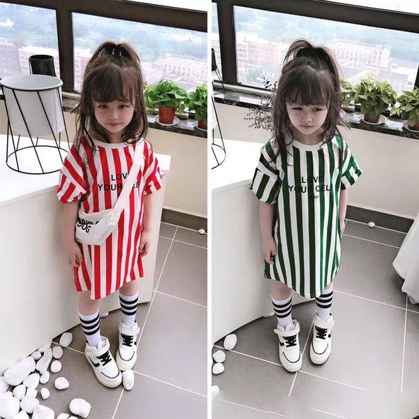 cute letter printed short-sleeved dress children summer sports vertical striped dress 2 to 8 years old girls clothes street focu, Red;yellow
cute letter printed short-sleeved dress children summer sports vertical striped dress 2 to 8 years old girls clothes street focu, Red;yellow