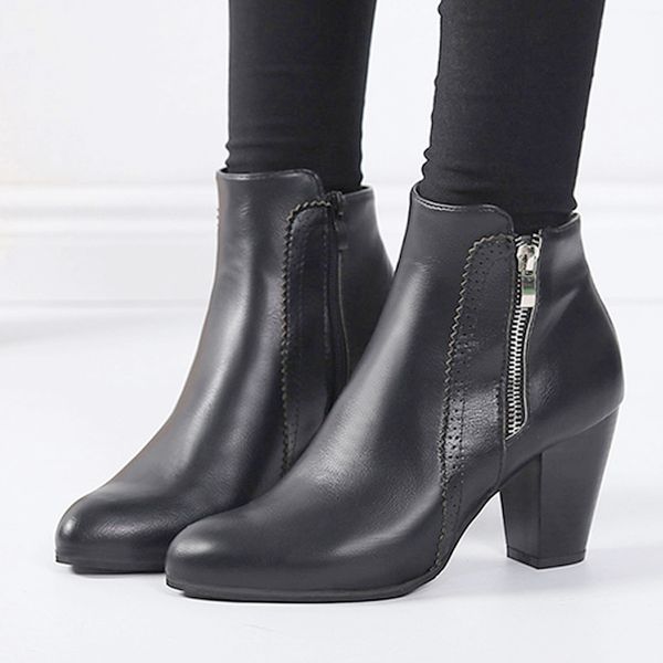 boots woman vintage chunky high heels thick heel short boots outside ankle booties point toe zipper shoes zapatos de mujer, Black
boots woman vintage chunky high heels thick heel short boots outside ankle booties point toe zipper shoes zapatos de mujer, Black