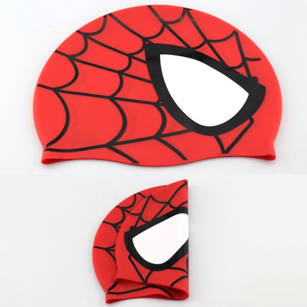 

spider-man children elastic cartoon swimming cap red/blue waterproof swimming hat for kids/teenagers