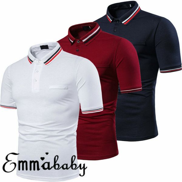 men's polos slim fit shirts short sleeve casual golf t-shirt jersey tee, White;black