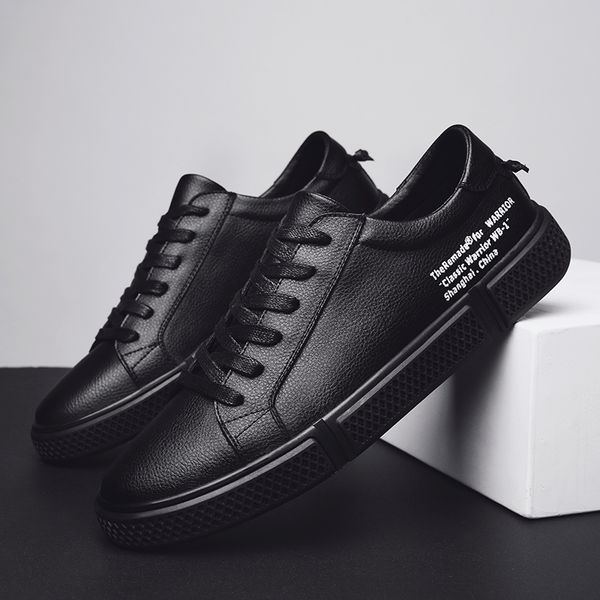 man casual shoes simple leather sneakers lightweight breathable white shoes male comfortable walking classic outdoor, Black
man casual shoes simple leather sneakers lightweight breathable white shoes male comfortable walking classic outdoor, Black