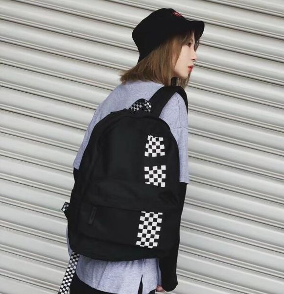 designer women travel backpack luxury student school bag fashion plaid letter style large capacity backpack