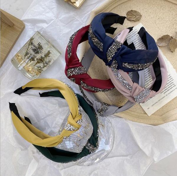 fabric headband pure color super flash fashion diamond-studded knotted wide-brimmed headband, Silver
fabric headband pure color super flash fashion diamond-studded knotted wide-brimmed headband, Silver