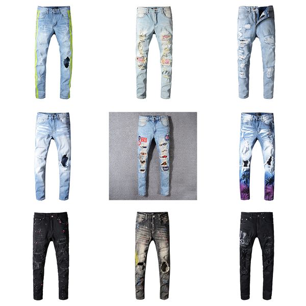 mens designer jeans 2020 luxury true brand ripped black skinny jeans jeans for men print fashion trousers holes distressed biker denim pants, Blue
mens designer jeans 2020 luxury true brand ripped black skinny jeans jeans for men print fashion trousers holes distressed biker denim pants, Blue