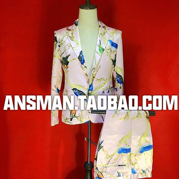 male singer dj nightclub bar light pink floral satin mens suit groom suit wedding suits for men slim fit groom tuxedos, White;black
male singer dj nightclub bar light pink floral satin mens suit groom suit wedding suits for men slim fit groom tuxedos, White;black