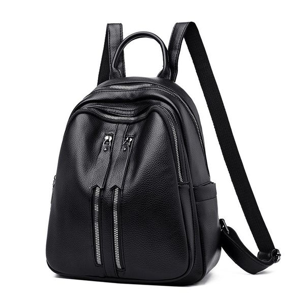 casual female backpack black simple ladies faux leather bagpack waterproof fashion women back pack durable
casual female backpack black simple ladies faux leather bagpack waterproof fashion women back pack durable