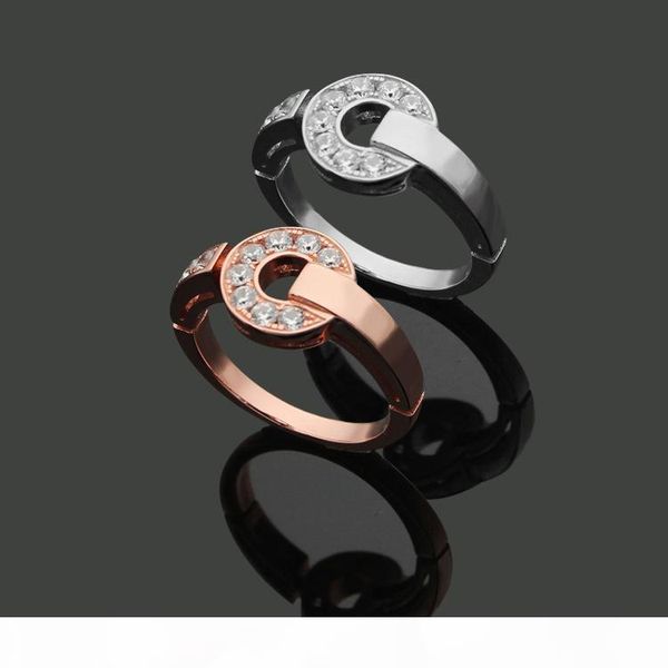 2020 designer jewelry 925 sterling silver single ring diamond ring 18k rose gold sterling silver ring