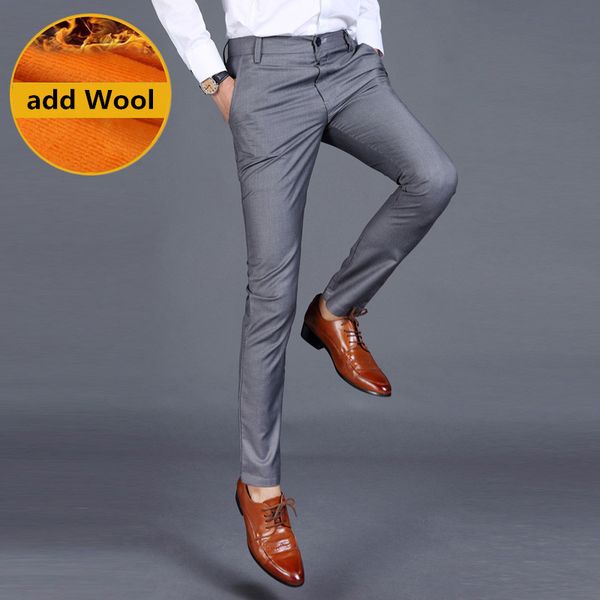 19 the new casual men's suit fashion high-end comfort british style slim solid color warm winter summer pants men's casual pants, White;black
19 the new casual men's suit fashion high-end comfort british style slim solid color warm winter summer pants men's casual pants, White;black