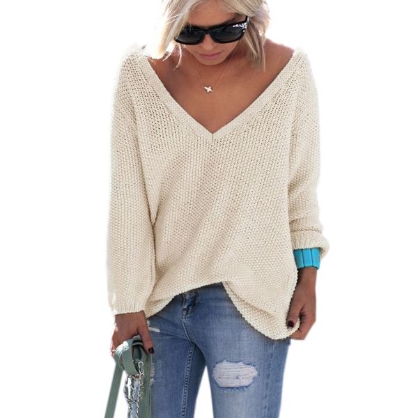 autumn winter full sleeve cotton knitted sweater women v-neck loose casual female pullover solid beige gray pink, White;black
autumn winter full sleeve cotton knitted sweater women v-neck loose casual female pullover solid beige gray pink, White;black
