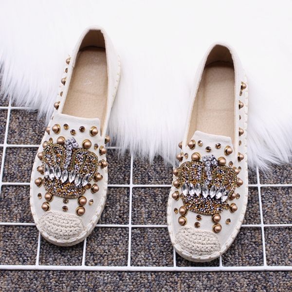 2019 spring new rivet rhinestone fisherman shoes female suede flat bottom versatile one-legged shoes comfortable straw shoe, Black
2019 spring new rivet rhinestone fisherman shoes female suede flat bottom versatile one-legged shoes comfortable straw shoe, Black