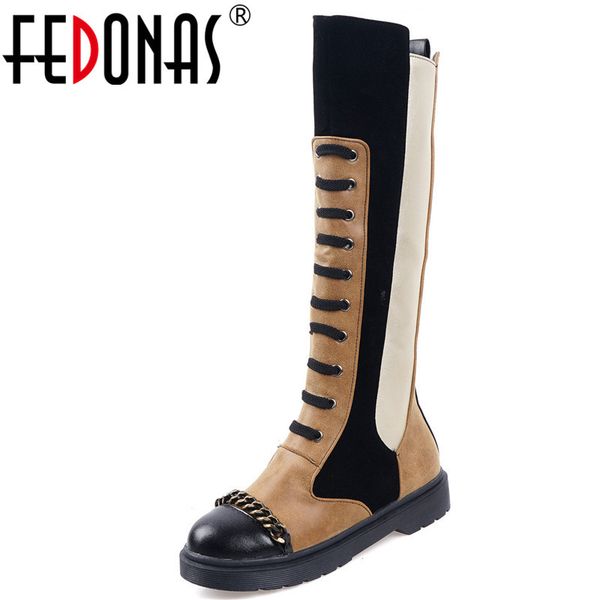 fedonas fashion patchwork leather women knee high boots winter brand riding boots night club shoes woman big size boots t200520, Black
fedonas fashion patchwork leather women knee high boots winter brand riding boots night club shoes woman big size boots t200520, Black