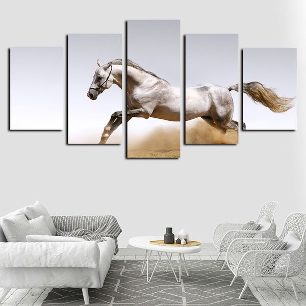5 panels canvas wall art the white horse animals poster print on canvas oil painting pictures wall artworks for living room decor
5 panels canvas wall art the white horse animals poster print on canvas oil painting pictures wall artworks for living room decor