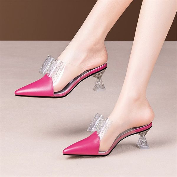 pxelena design women genuine leather mules crystal bowtie pvc summer slippers strange rhinestone high heels slide wedding shoes, Black
pxelena design women genuine leather mules crystal bowtie pvc summer slippers strange rhinestone high heels slide wedding shoes, Black