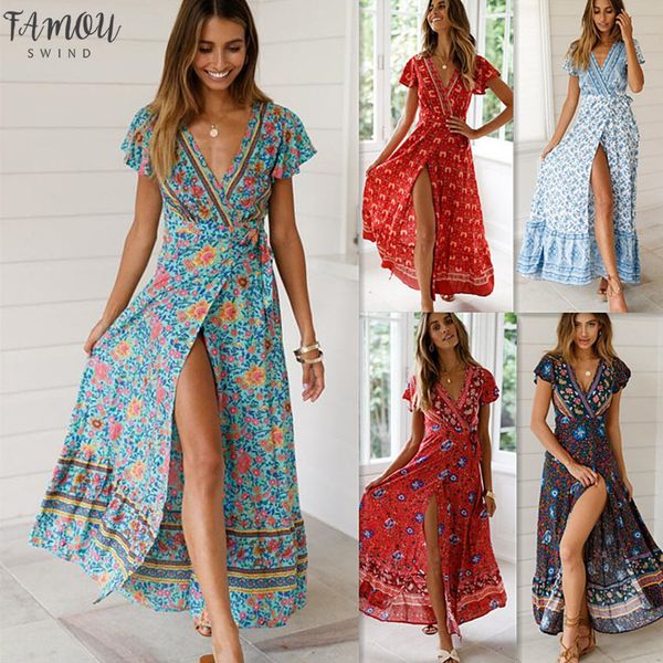 new popular 2020 summer women v-neck short sleeve boho bohemian floral print high split beach long dress wrap maxi dresses, Black;gray
new popular 2020 summer women v-neck short sleeve boho bohemian floral print high split beach long dress wrap maxi dresses, Black;gray