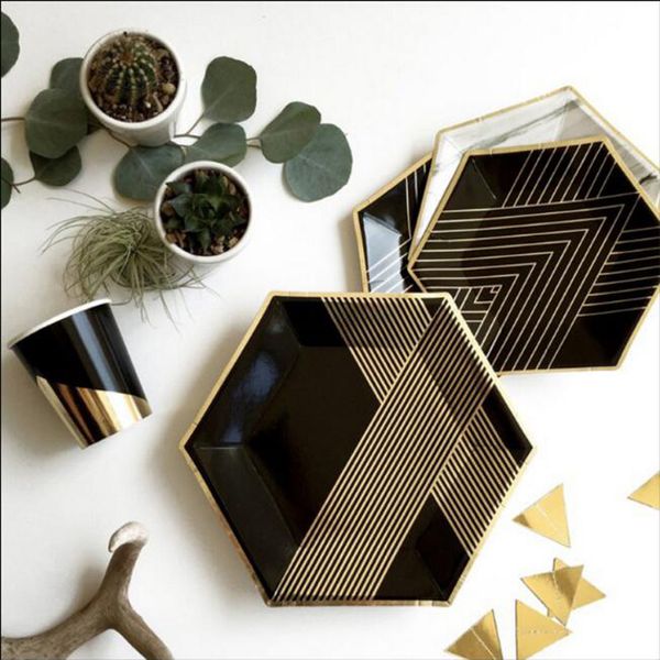 gold black disposable tableware set party paper plates napkins cups straws birthday party wedding christmas decor supplies
gold black disposable tableware set party paper plates napkins cups straws birthday party wedding christmas decor supplies