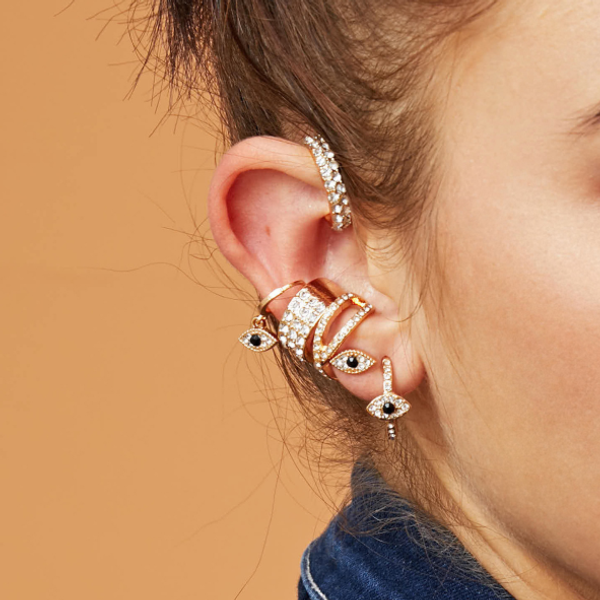 new fashion evil eye stud earrings female charm geometric punk gold metal ear cuff cartilage ear clip earrings women jewelry, Golden;silver
new fashion evil eye stud earrings female charm geometric punk gold metal ear cuff cartilage ear clip earrings women jewelry, Golden;silver