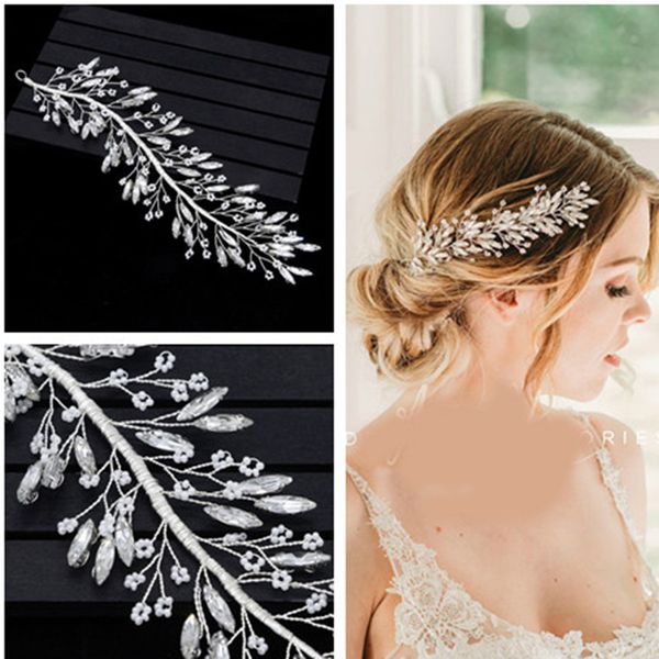 international station head bring diamond leaf modeling pearl bride frontlet head bring bride modeling hair decorate, Silver
international station head bring diamond leaf modeling pearl bride frontlet head bring bride modeling hair decorate, Silver
