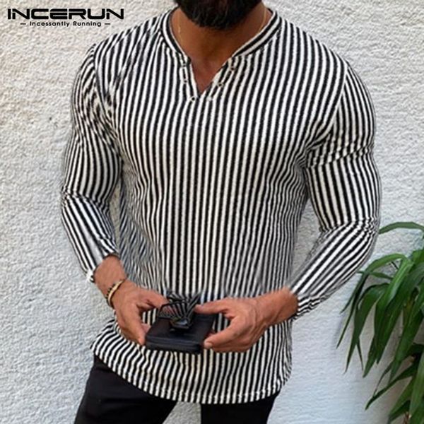 incerun autumn new fashion men stripe long sleeve v neck casual shirt joker trend social slim korean mens blouse camisas hombre, White;black
incerun autumn new fashion men stripe long sleeve v neck casual shirt joker trend social slim korean mens blouse camisas hombre, White;black