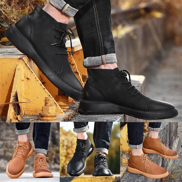 men shoes men's fashion breathable casual boots british leather retro work boots male ankle wear-resistant lace-up shoes, Black
men shoes men's fashion breathable casual boots british leather retro work boots male ankle wear-resistant lace-up shoes, Black