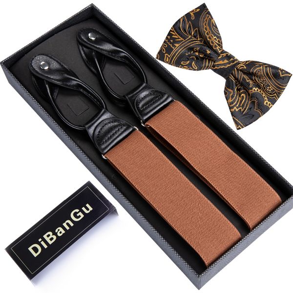 dibangu mens suspenders orange leather 6 buttons brace strap bowtie set fashion suspensorio adjustable 3.5*125cm bd502-lj031, Black;white
dibangu mens suspenders orange leather 6 buttons brace strap bowtie set fashion suspensorio adjustable 3.5*125cm bd502-lj031, Black;white